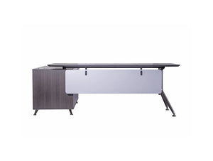 Nero Executive Desk with Credenza Unit and Modesty Panel Back View