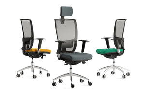 Oz Series High Backrest Swivel Mesh Chair With Headrest Vario Adjustable Arms 2