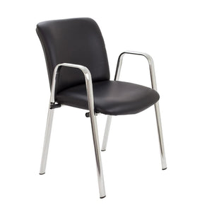Pavilion Armchair - Black PU/Chrome