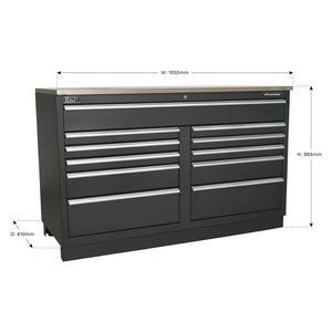 Premier Heavy-Duty Modular Floor Cabinet 11 Drawer 1550mm APMS04 3