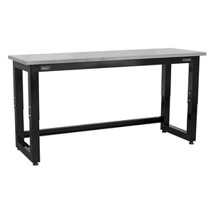 Premier Heavy-Duty Steel Adjustable Workbench with Stainless Steel Worktop 1830mm