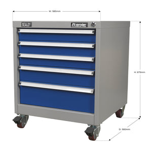 Premier Industrial Mobile Industrial Cabinet 5 Drawer API5657B 8
