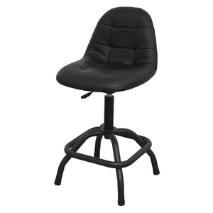 Premier Industrial Pneumatic Workshop Stool with Adjustable Height Swivel Seat and Back Rest SCR01B 2