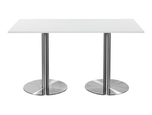 Rectangular Poseur Brushed Steel Table 2000mm 2