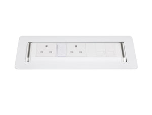 Rotadock 2 No UK Socket In Desk Power Module White 3