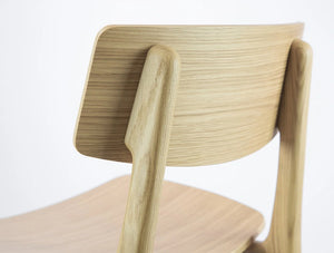 Scandi Wooden 4 Legged Meeting Room And Canteen Chair In Natural Oak Finish Slim Back