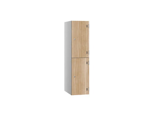 Shield SGL GL24 2-Door Low Locker - Pearl Silver Refresh Oak