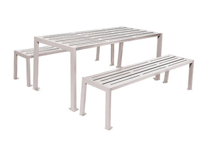 Silaos Steel Picnic Table and Bench