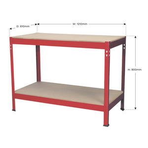 Steel Workbench with Wooden Top 1.2m AP1210 2