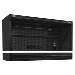 Superline PRO Black Edition Top Hutch & 2 Drawer Riser 1549mm