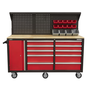 Superline PRO Mobile Workstation with Backboard 10 Drawer AP6310 3