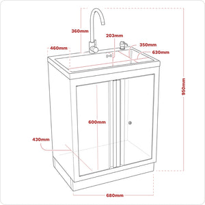 Superline PRO Modular Sink Unit 680mm APMS67 13