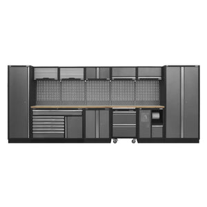 Superline PRO Storage System with Pressed Wood Worktop 4.92m with Garbage Bin