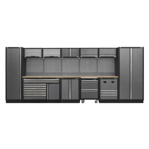 Superline PRO Storage System with Pressed Wood Worktop 4.92m