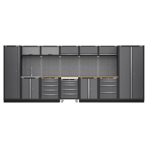 Superline PRO Storage System with Pressed Wood Worktop 4.92m with Sink
