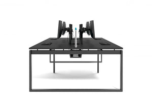 Switch 2 Person Crescent Desk And Desk High Pedestal A Leg 16