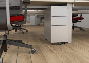 Switch 2 Person Crescent Desk And Desk High Pedestal Closed Leg 7