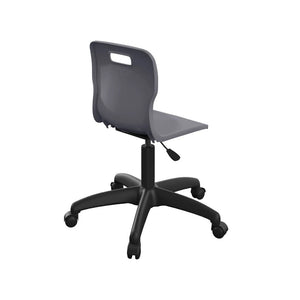 Titan Swivel Junior Chair with Plastic Base and Castors T30-C-BK 5
