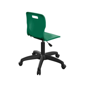Titan Swivel Junior Chair with Plastic Base and Castors T30-GN-BK 5