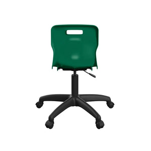 Titan Swivel Junior Chair with Plastic Base and Castors T30-GN-BK 6