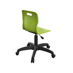 Titan Swivel Junior Chair with Plastic Base and Castors T30-L-BK 5