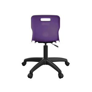 Titan Swivel Junior Chair with Plastic Base and Castors T30-P-BK 6