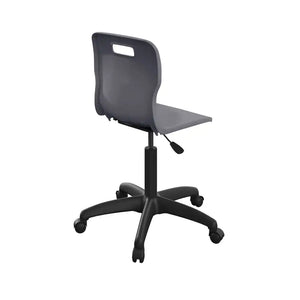 Titan Swivel Senior Chair with Plastic Base and Castors T35-C-BK 5