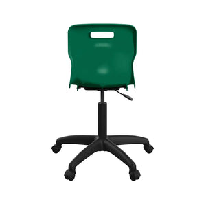 Titan Swivel Senior Chair with Plastic Base and Castors T35-GN-BK 6