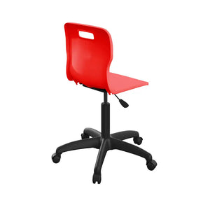 Titan Swivel Senior Chair with Plastic Base and Castors T35-R-BK 5