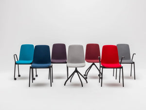 Ulti K Chair With Light Blue Finish And Black Metal Base