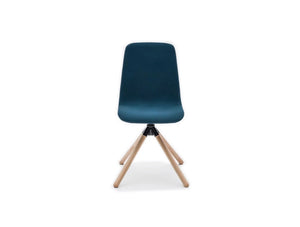 Ulti KW Chair with Deep Blue Finish and 4 Star Wooden Base