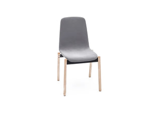 Ulti KW Chair with Grey Finish and Wooden Legs for Meeting Rooms