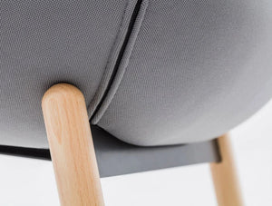 Ultra Fw Armchair With Grey Upholstered And Wooden Base