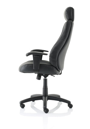 Winsor Medium Back Executive Black Leather Office Chair With Arms EX000213 5