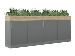 Ws.D Key 2-Level Sliding Cabinet with Planters On Top