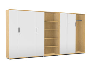 Ws.D Key 5-Level Cupboard with Bookshelf and Sliding Cabinet and Open Wardrobe