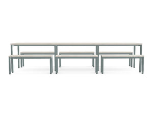 WsD Nestro Metal 3 Piece Canteen Table with Straight Leg 2