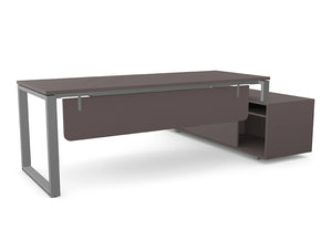 Ws.D PROfil Executive Desk with Sharp Edge Credenza - Left - 2
