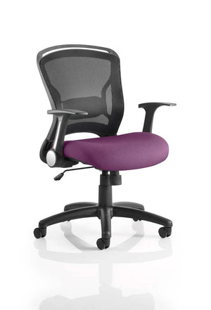 Zeus Task Operator Chair Black Fabric Black Mesh Back With Arms KCUP0712 2