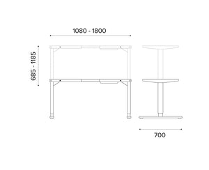 Zoom Single Desk With Bamboo Top 5 Dimensions