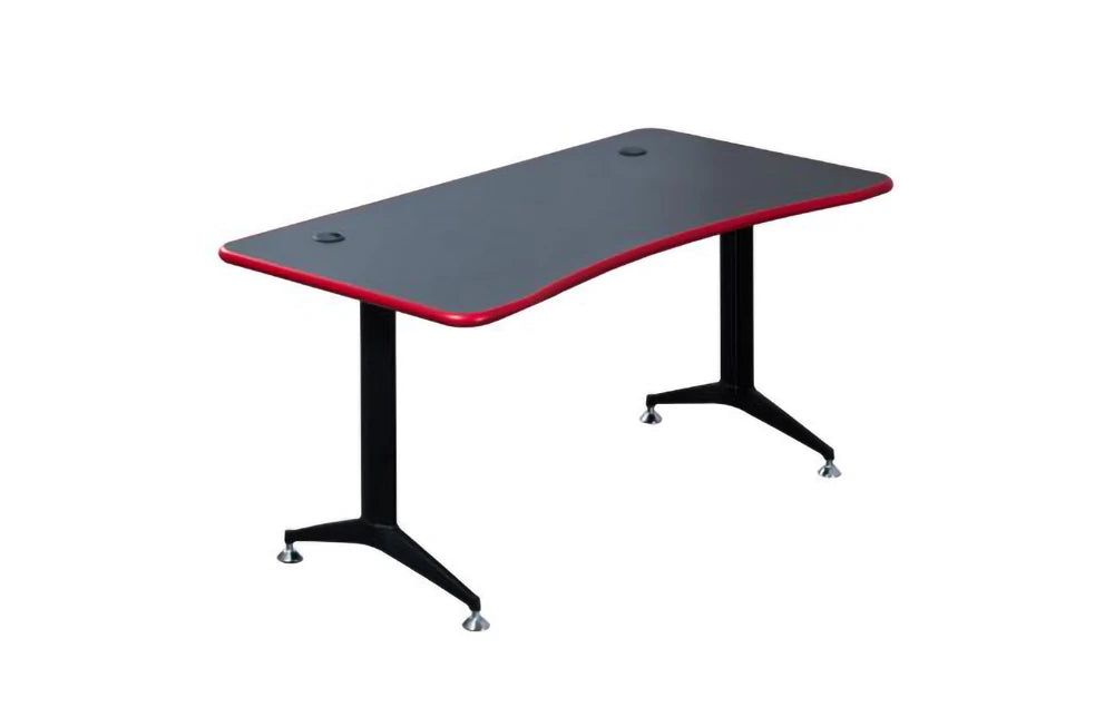 1400Mm Gaming Desk With Black Double Wave Top And Black Modern Splayed Leg