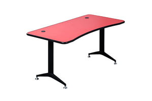 1400Mm Gaming Desk With Red Double Wave Top And Black Modern Splayed Leg