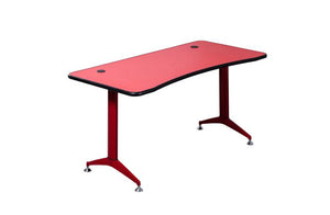 1400Mm Gaming Desk With Red Double Wave Top And Red Modern Splayed Leg