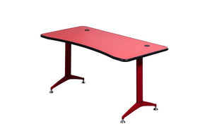 1600Mm Gaming Desk With Red Double Wave Top And Red Modern Splayed Leg
