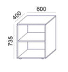 2 Shelves Desk Cabinet Sv 17 Dimensions