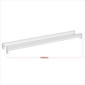 2250mm Cross Beam Tube 1000kg Capacity Pair APRT2252 2