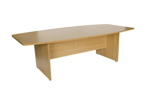 2400mm Boat Shaped Boardroom Table Light Oak