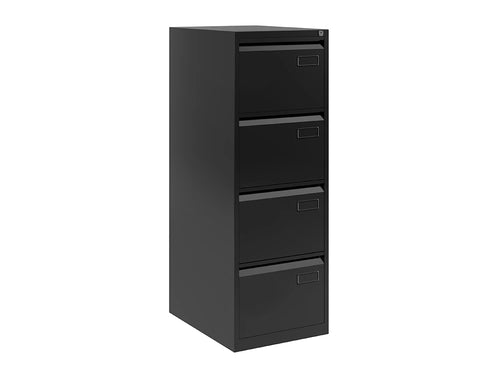 AOC Filing Cabinet Foolscap Flush Front with Four Drawer - Black