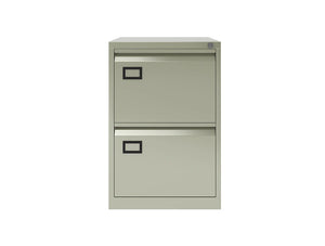 AOC Filing Cabinet Foolscap Flush Front with Two Drawer 470Wx711Hx622D Goose Grey 2