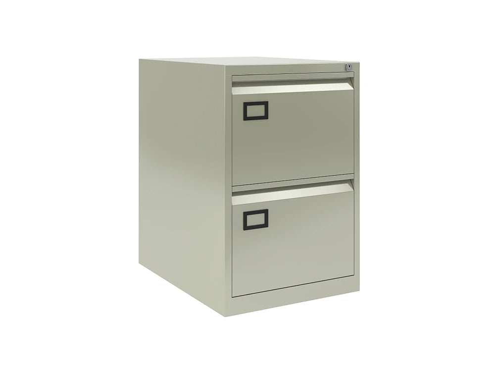 AOC Filing Cabinet Foolscap Flush Front with Two Drawer 470Wx711Hx622D Goose Grey